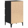 vidaXL Bedside Cabinet with Drawer Black Oak 17.72 x 13.78 x 17.32 in