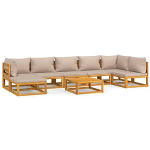 vidaXL Garden Lounge Set Taupe Solid acacia wood 7-seater set Modular