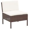 vidaXL Garden Lounge Set Brown PE Rattan Medium Modular