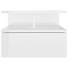 vidaXL Floating Nightstand High gloss white Engineered wood Compact