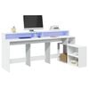 vidaXL Desk White Engineered wood Large Desk Rectangular Modern