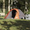 vidaXL Camping Tent Cabin 4-Person Grey and Orange Waterproof