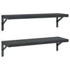 vidaXL Wall Shelf Black Stainless Steel 29.5 x 9.3 in