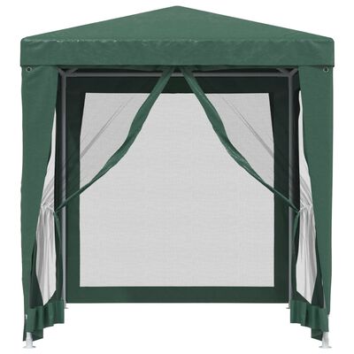 vidaXL Party Tent with 4 Mesh Sidewalls Green 6.6'x6.6'HDPE