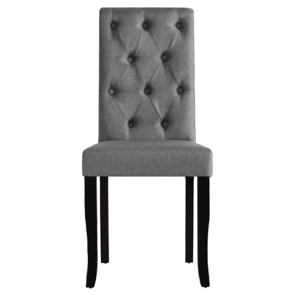 vidaXL Dining Chair Set of 2 Dark Grey Wooden frame and fabric upholstery