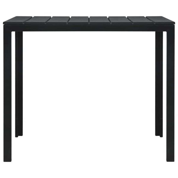 vidaXL Coffee Table Black HDPE, Steel Medium Durable Coffee Table