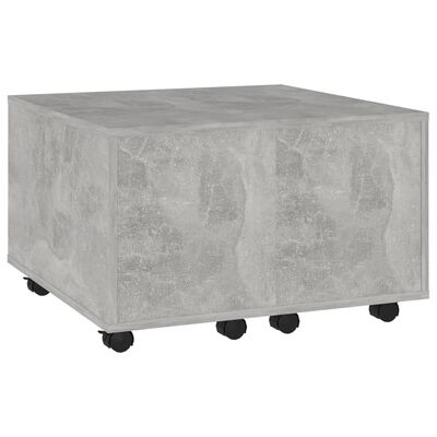 vidaXL Coffee Table Concrete Gray 23.6"x23.6"x15" Engineered Wood