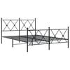 vidaXL Bed Frame Black Steel Double Bed Frame Rectangular