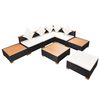 vidaXL Outdoor Sofa Set Black and brown