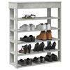 vidaXL Shoe Rack Concrete Gray Engineered Wood Slim Shoe Rack
