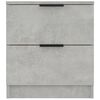 vidaXL Bedside Cabinet Set of 2 Concrete grey Engineered wood Standard