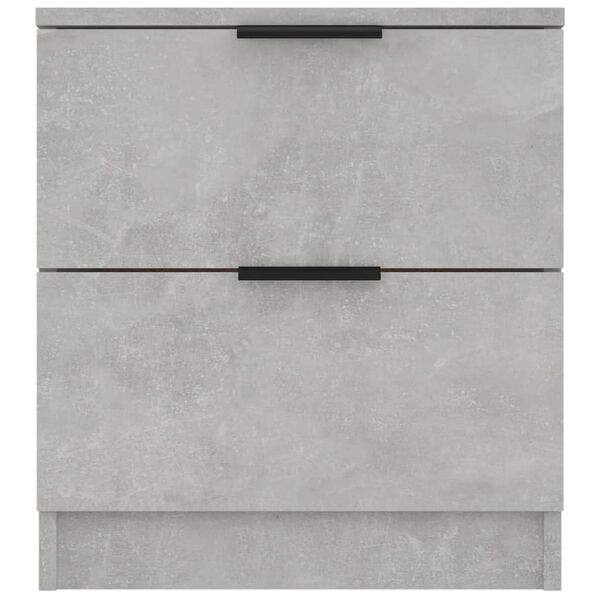 vidaXL Bedside Cabinet Set of 2 Concrete grey Engineered wood Standard
