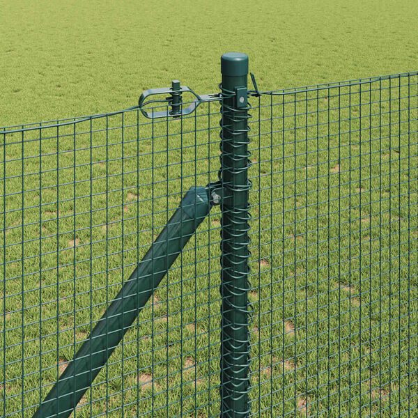 vidaXL Fence with Posts Green 39.4" x 3937.0" Steel