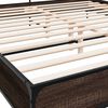 vidaXL Bed Frame Brown oak Engineered wood, Metal, Plywood Double Modern