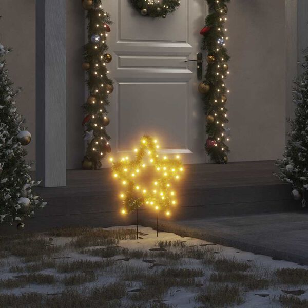 vidaXL Christmas Light Decoration Set of 3 Warm White Iron, PVC