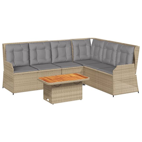 vidaXL Patio Lounge Set Beige and Brown