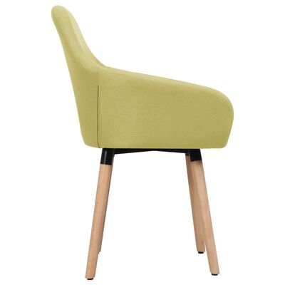 vidaXL Dining Chairs 2 pcs Green Fabric