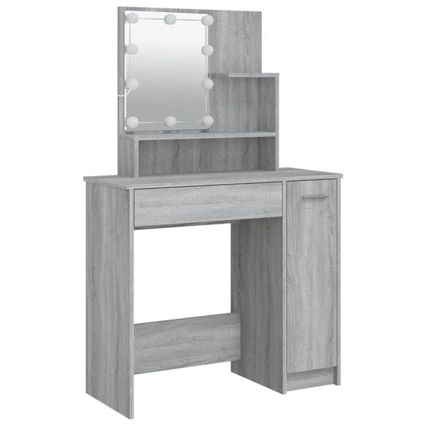vidaXL Dressing Table Grey Sonoma Engineered wood, acrylic