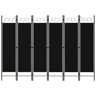 vidaXL 6-Panel Room Divider Black 94.5"x70.9"