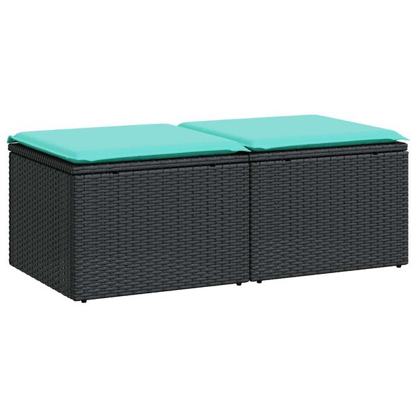 vidaXL Garden Sofa Set Black, Blue