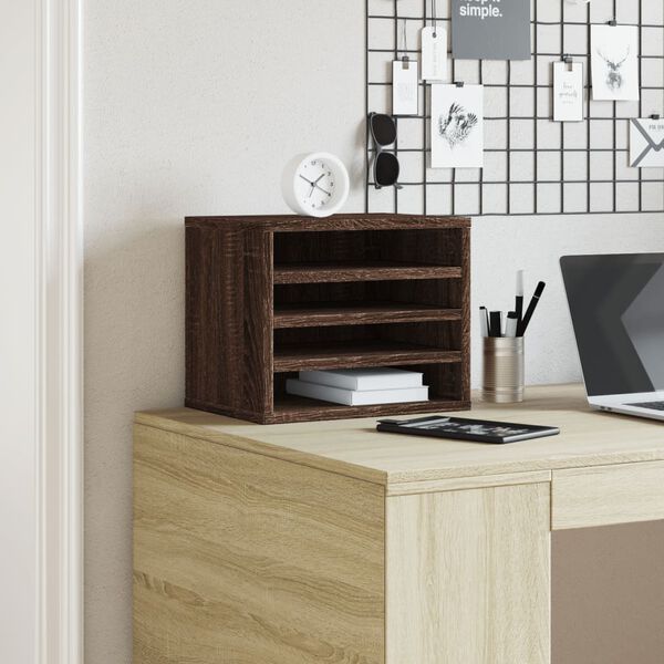 vidaXL Desk Organiser Brown Oak 14.2x10.2x11.6" Engineered wood