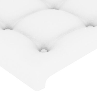 vidaXL LED Headboard White 40.6"x6.3"x30.7"/34.6" Faux Leather