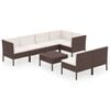 vidaXL Garden Lounge Set Brown PE rattan Large Modular