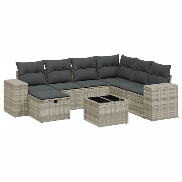 vidaXL Garden Sofa Set Light Grey