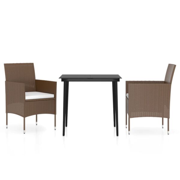 vidaXL Garden Dining Set Brown and black