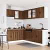 vidaXL Kitchen Cabinet Set Brown Oak Engineered wood and glass Medium