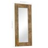 vidaXL Mirror Brown Solid mango wood, glass 19.7 x 43.3 in