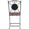 vidaXL Garden Chair Set of 2 Orange and Grey Powder-coated iron, Ceramic
