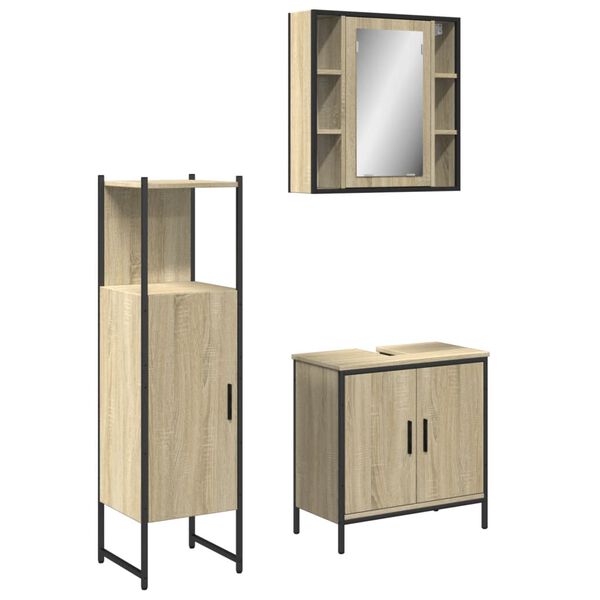 vidaXL Bathroom Cabinet Set Sonoma oak
