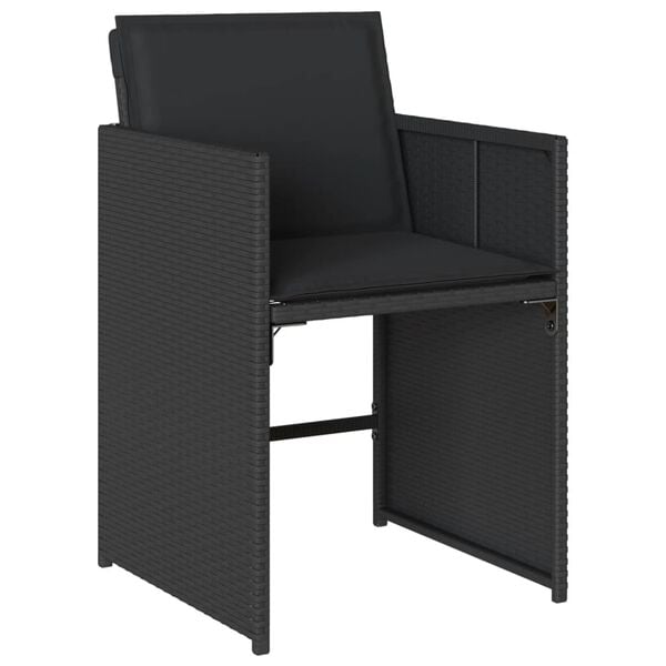 vidaXL Patio Chair Black PE rattan, powder-coated steel Standard