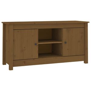 vidaXL TV Cabinet Honey brown Solid pine wood Medium TV Cabinet