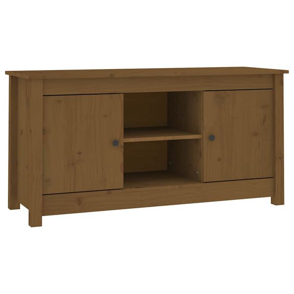 vidaXL TV Cabinet Honey brown Solid pine wood Medium TV Cabinet