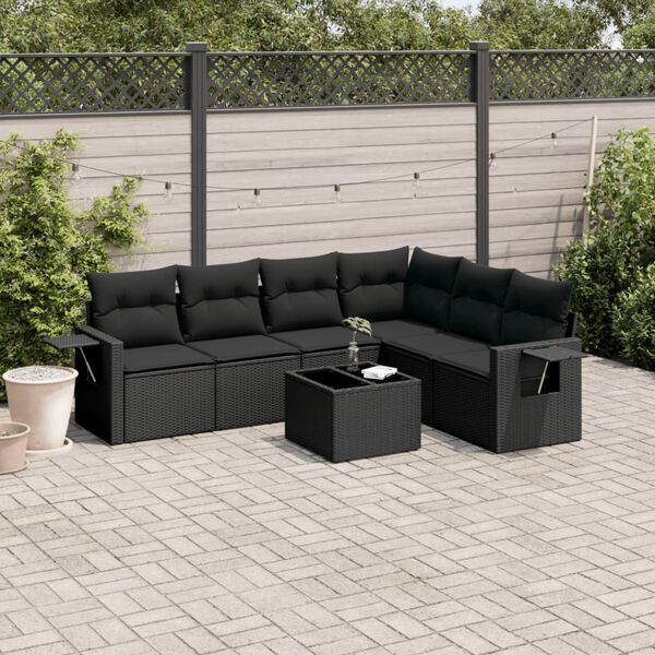 vidaXL Garden Sofa Set Black