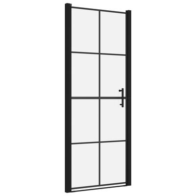 vidaXL Shower Doors Tempered Glass 31.9"x76.8" Black