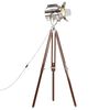 vidaXL Floor Lamp Natural and silver Solid mango wood, steel, aluminum