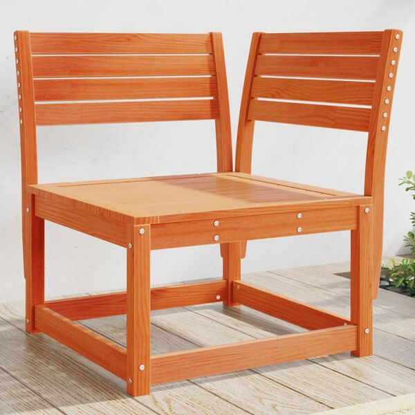 vidaXL Garden Sofa Wax Brown Solid Pine Wood Single Modular