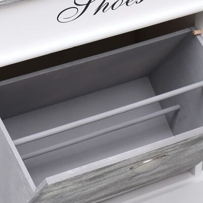 vidaXL Shoe Cabinet Gray 19.7"x11"x22.8" Paulownia Wood