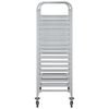 vidaXL Tray Trolley with 32 GN Containers 29.5x21.7x64.0" Stainless Steel