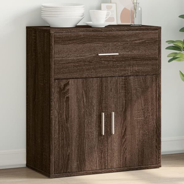 vidaXL Sideboard Brown Oak Engineered Wood Medium Sideboard