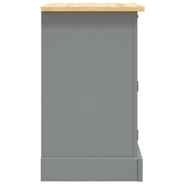 vidaXL Bedside Cabinet Grey body and brown top