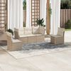 vidaXL Garden Sofa Set Beige PE Rattan 5-Piece Modular Garden Sofa Set