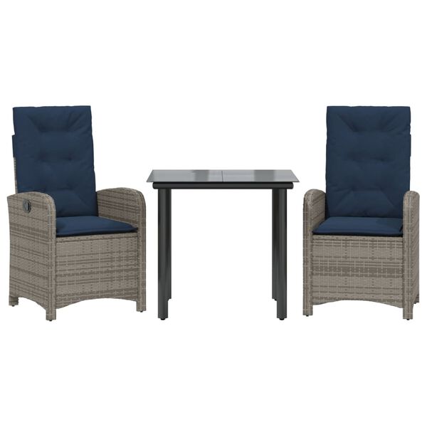 vidaXL Garden Dining Set Grey