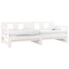 vidaXL Pull-out Day Bed White Solid pine wood Standard