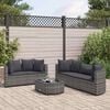 vidaXL Patio Sofa Set Set of 6 Grey Poly Rattan 6 Piece Set Modular