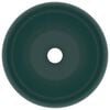 vidaXL Luxury Wash Basin Round Matt Dark Green 15.7x5.9" Ceramic