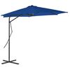 vidaXL Garden Parasol Blue Polyester, Steel Large Rotatable